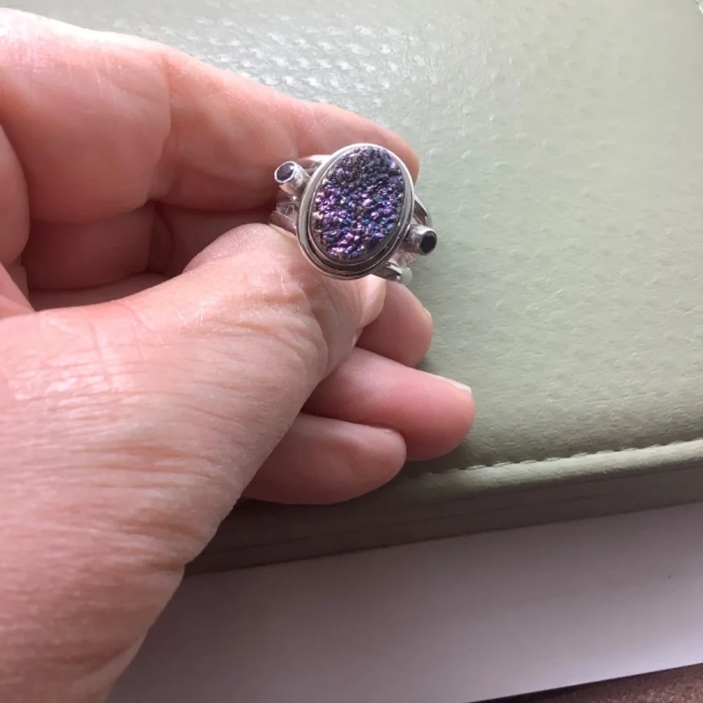 - Nicky Butler Sterling silver blue druzy ring